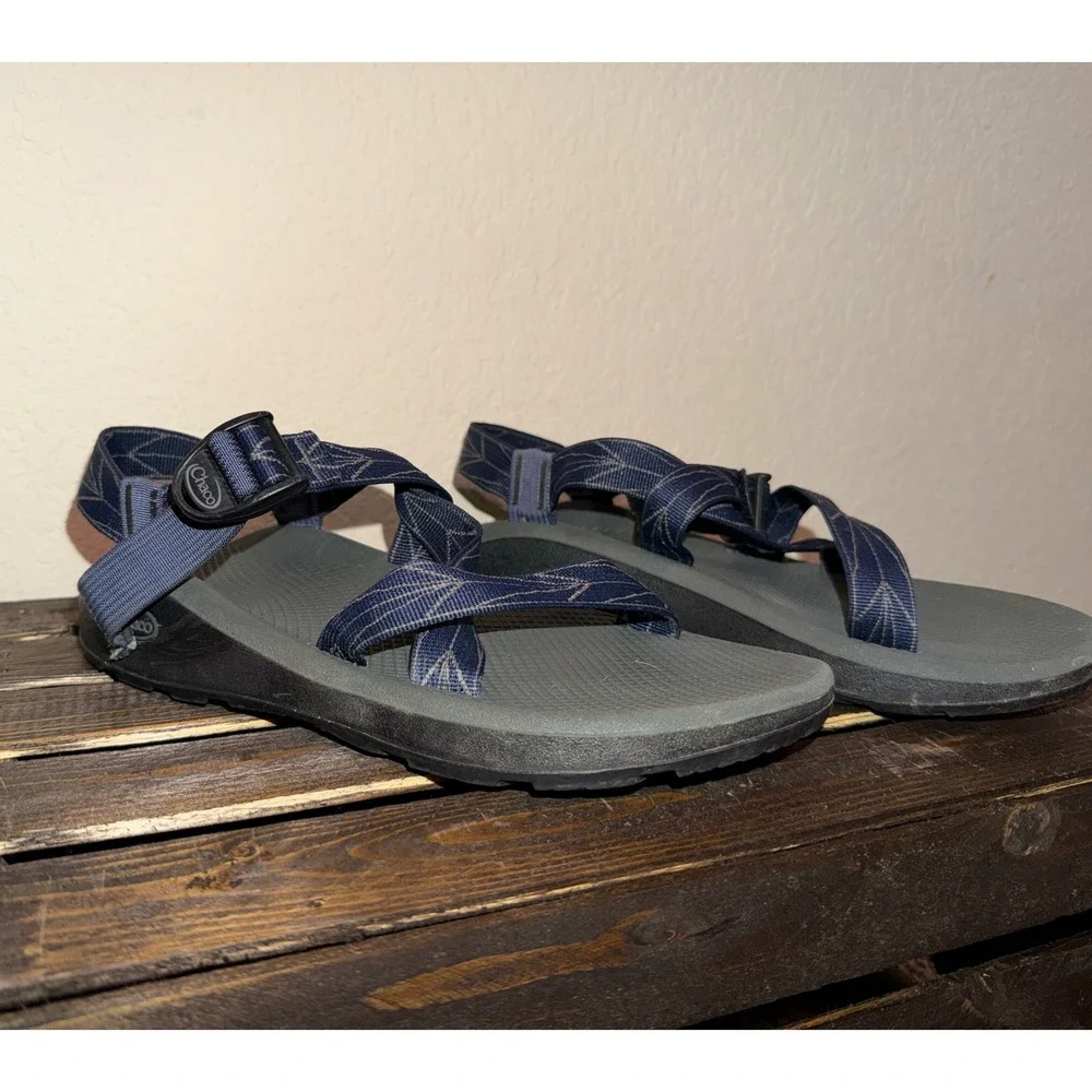 Chaco Z1 Classic Mens Sandals Navy Blue Grey Strappy Hiking Water Shoes Size 11